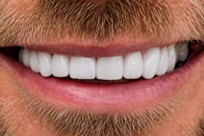 Smile Makeover - Full Arch Veneers and Crowns after